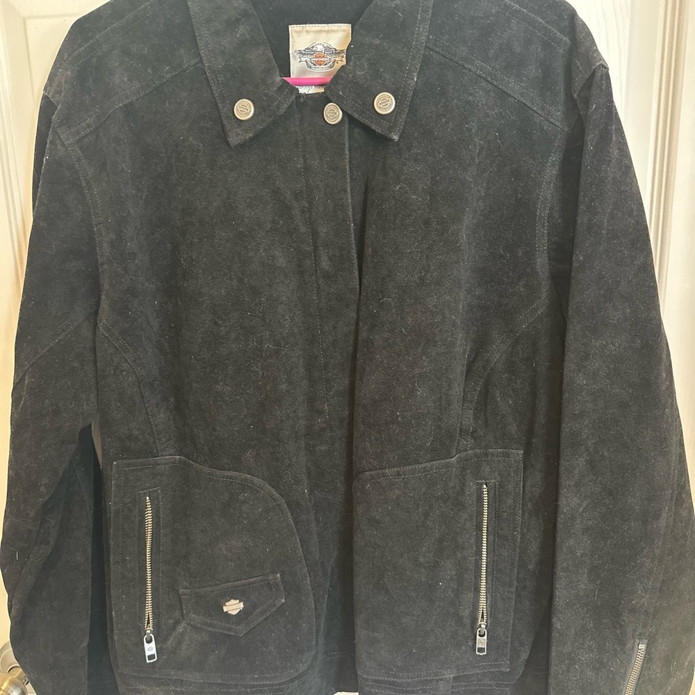 Harley-Davidson Suede Black Utility Jacket for Women 2XL